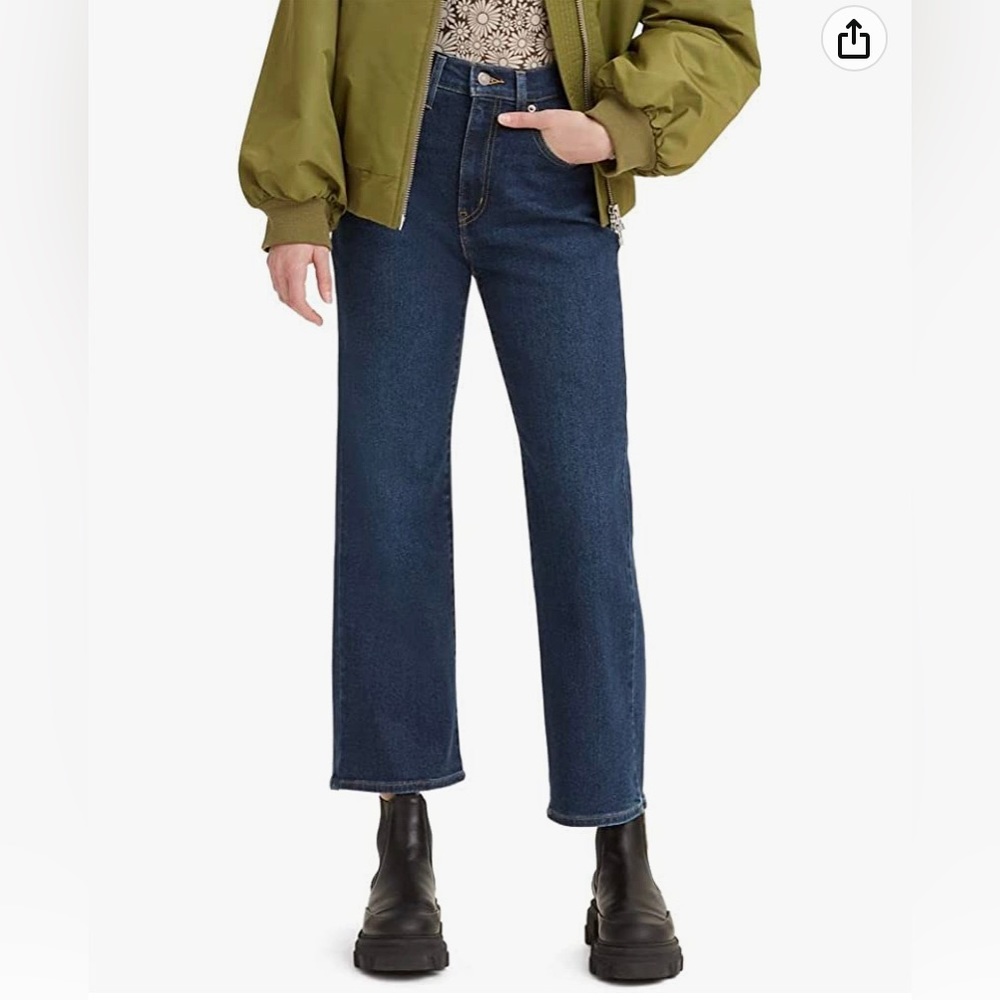 Levi’s Dark Wash High Waisted Cropped Flare 30